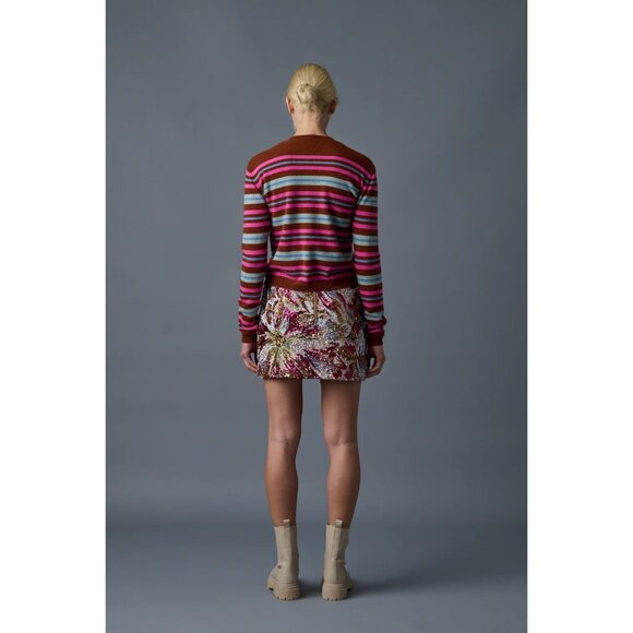 Le Superbe My Crew Cashmere Sweater in Rust Multi Color Womens Size XS - Picture 3 of 10